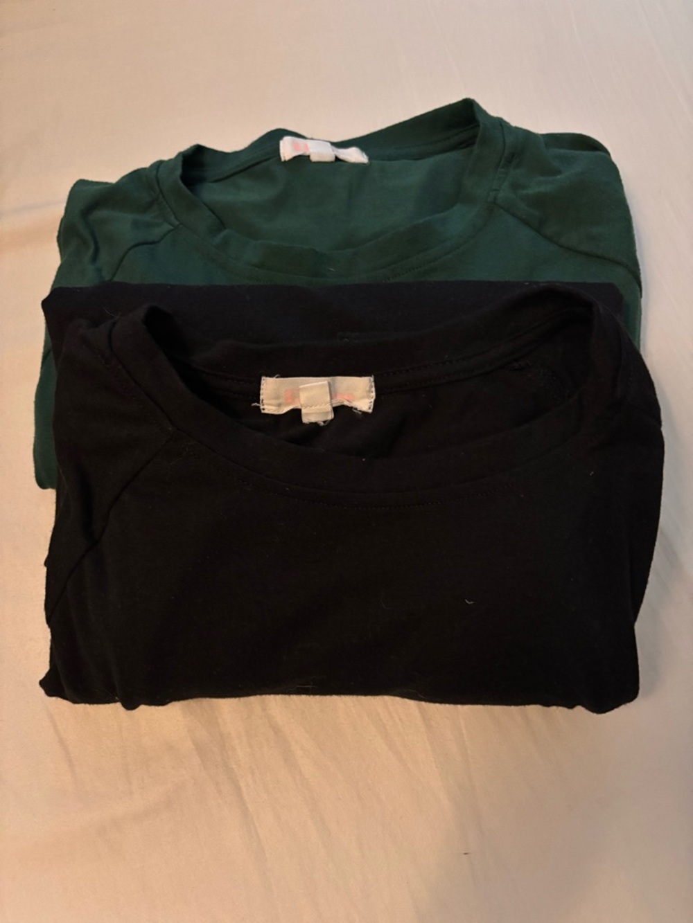 Classic Long Sleeve Maternity Tee - Black and Dark Green